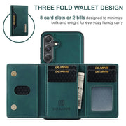 For Samsung Galaxy S24 FE 5G DG.MING M2 Series 3-Fold Multi Card Bag + Magnetic Phone Case(Green)