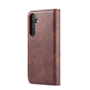 For Samsung Galaxy S24 FE 5G DG.MING Crazy Horse Texture Detachable Magnetic Leather Case(Red)