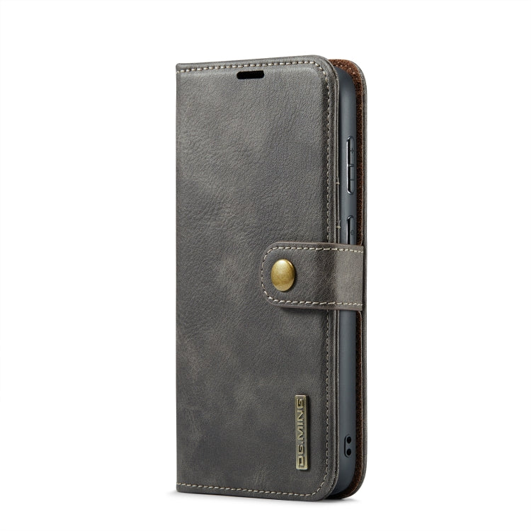 For Samsung Galaxy S24 FE 5G DG.MING Crazy Horse Texture Detachable Magnetic Leather Case(Grey)