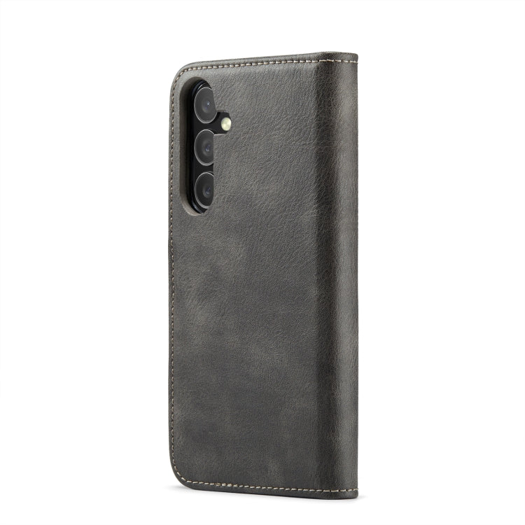 For Samsung Galaxy S24 FE 5G DG.MING Crazy Horse Texture Detachable Magnetic Leather Case(Grey)