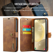 For Samsung Galaxy S24 FE 5G DG.MING Crazy Horse Texture Detachable Magnetic Leather Case(Brown)
