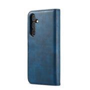 For Samsung Galaxy S24 FE 5G DG.MING Crazy Horse Texture Detachable Magnetic Leather Case(Blue)