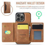For iPhone 16 Pro Max DG.MING MAGKING-K2 Series MagSafe RFID Card Bag Detachable Phone Case(Brown)