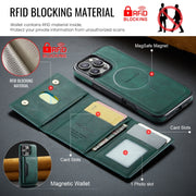 For iPhone 16 Pro Max DG.MING MAGKING-K2 Series MagSafe RFID Card Bag Detachable Phone Case(Green)
