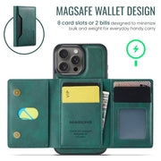 For iPhone 16 Pro Max DG.MING MAGKING-K2 Series MagSafe RFID Card Bag Detachable Phone Case(Green)