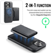 For iPhone 16 Pro DG.MING MAGKING-K2 Series MagSafe RFID Card Bag Detachable Phone Case(Black)