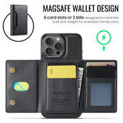 For iPhone 16 Pro DG.MING MAGKING-K2 Series MagSafe RFID Card Bag Detachable Phone Case(Black)