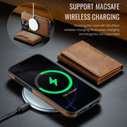 For iPhone 16 Pro DG.MING MAGKING-K2 Series MagSafe RFID Card Bag Detachable Phone Case(Brown)