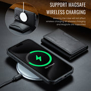 For iPhone 16 Plus DG.MING MAGKING-K2 Series MagSafe RFID Card Bag Detachable Phone Case(Black)