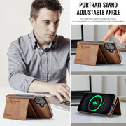For iPhone 16 Plus DG.MING MAGKING-K2 Series MagSafe RFID Card Bag Detachable Phone Case(Brown)