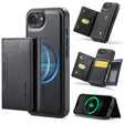 For iPhone 16e DG.MING MAGKING-K2 Series MagSafe RFID Card Bag Detachable Phone Case(Black) - free shipping - PMc TechLife - Order now!