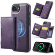 For iPhone 16e DG.MING MAGKING-K2 Series MagSafe RFID Card Bag Detachable Phone Case(Purple) - free shipping - PMc TechLife - Order now!