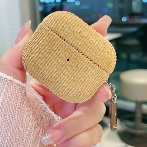For AirPods 3 Corduroy Cloth Pattern Earphone Protective Case(Khaki)