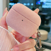 For AirPods Pro Corduroy Cloth Pattern Earphone Protective Case(Pink)