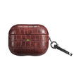 For AirPods Pro Crocodile Texture Earphone Protective Case(Dark Brown) - For AirPods Pro by PMC Jewellery | Online Shopping South Africa | PMC Jewellery | Buy Now Pay Later Mobicred