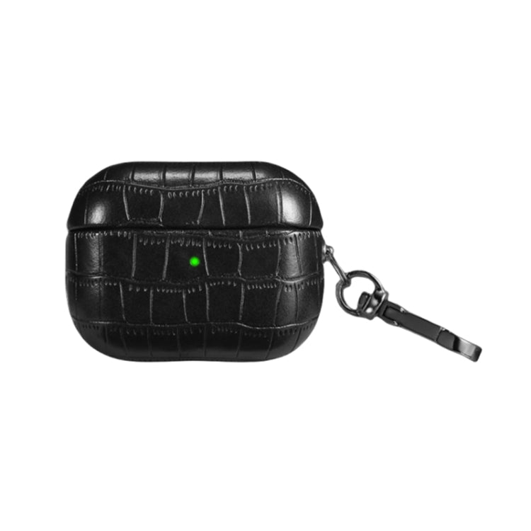 For AirPods Pro Crocodile Texture Earphone Protective Case(Black)