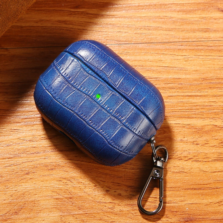 For AirPods 4 Crocodile Texture Earphone Protective Case(Royal Blue)