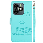 For Tecno Spark Go 2024 / 20 / 20C Cute Cats RFID Leather Phone Case(Green)
