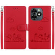For Tecno Spark Go 2024 / 20 / 20C Cute Cats RFID Leather Phone Case(Red) - Tecno Cases by PMC Jewellery | Online Shopping South Africa | PMC Jewellery | Buy Now Pay Later Mobicred