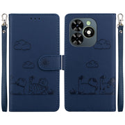 For Tecno Spark Go 2024 / 20 / 20C Cute Cats RFID Leather Phone Case(Blue)