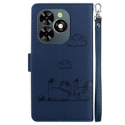 For Tecno Spark Go 2024 / 20 / 20C Cute Cats RFID Leather Phone Case(Blue)