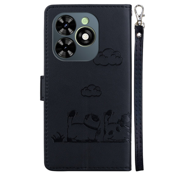 For Tecno Spark Go 2024 / 20 / 20C Cute Cats RFID Leather Phone Case(Black)