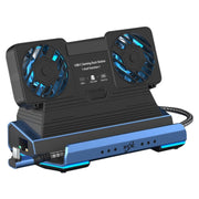 YCE-V279A 9 in 1 USB-C Gaming Dock Station with Detachable Fan(Blue Black)