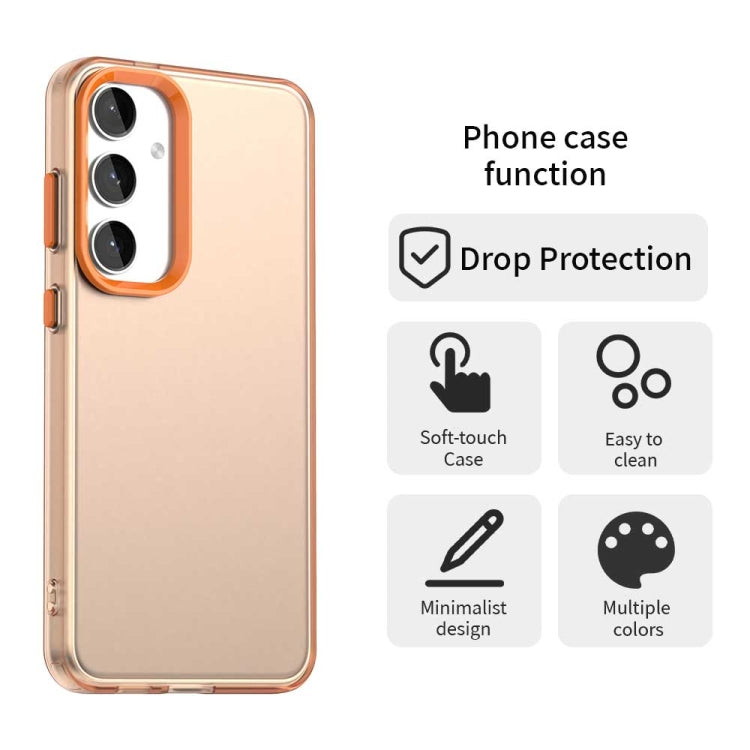 For Samsung Galaxy S25 5G Candy PC Hybrid TPU Shockproof Phone Case(Orange)