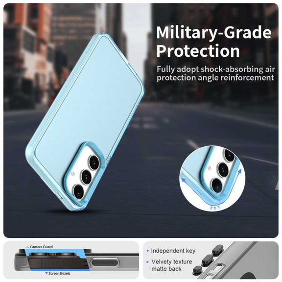For Samsung Galaxy S25 5G Candy PC Hybrid TPU Shockproof Phone Case(Blue)