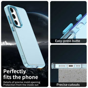 For Samsung Galaxy S25 5G Candy PC Hybrid TPU Shockproof Phone Case(Blue)