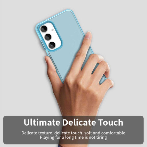 For Samsung Galaxy S25 5G Candy PC Hybrid TPU Shockproof Phone Case(Blue)