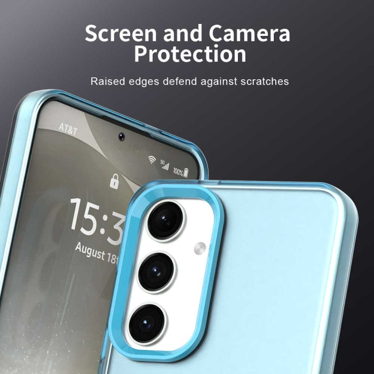 For Samsung Galaxy S25 5G Candy PC Hybrid TPU Shockproof Phone Case(Blue)
