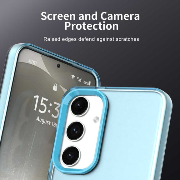 For Samsung Galaxy S25 5G Candy PC Hybrid TPU Shockproof Phone Case(Blue)