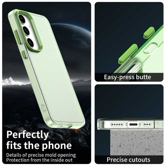 For Samsung Galaxy S25 5G Candy PC Hybrid TPU Shockproof Phone Case(Green)