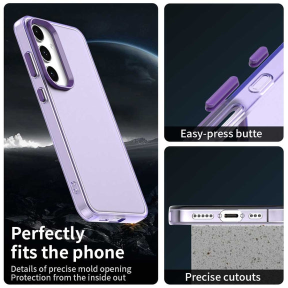 For Samsung Galaxy S25 5G Candy PC Hybrid TPU Shockproof Phone Case(Purple)