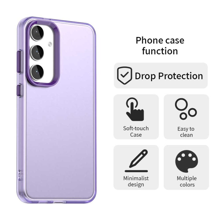 For Samsung Galaxy S25 5G Candy PC Hybrid TPU Shockproof Phone Case(Purple)