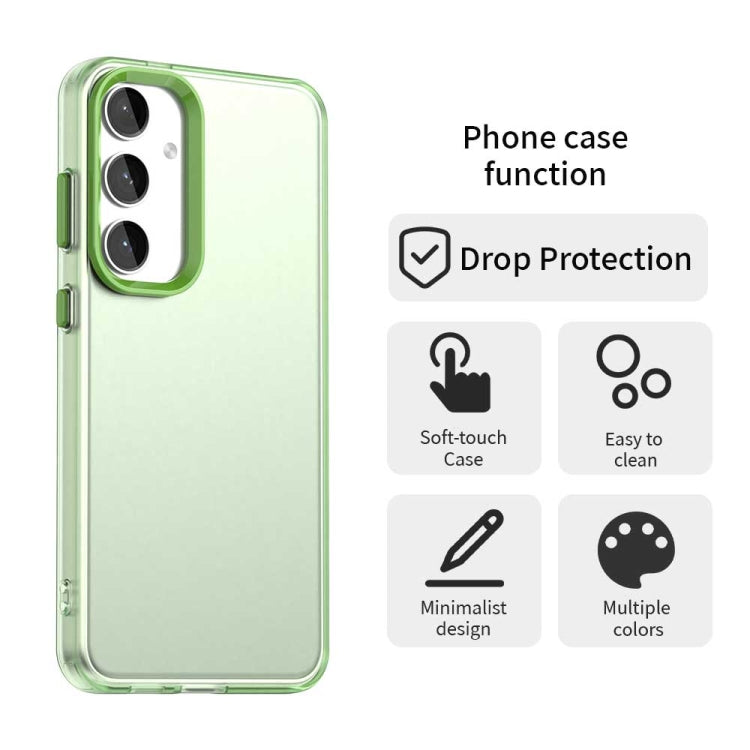 For Samsung Galaxy S25+ 5G Candy PC Hybrid TPU Shockproof Phone Case(Green)
