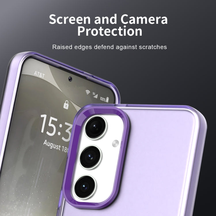 For Samsung Galaxy S25+ 5G Candy PC Hybrid TPU Shockproof Phone Case(Purple)