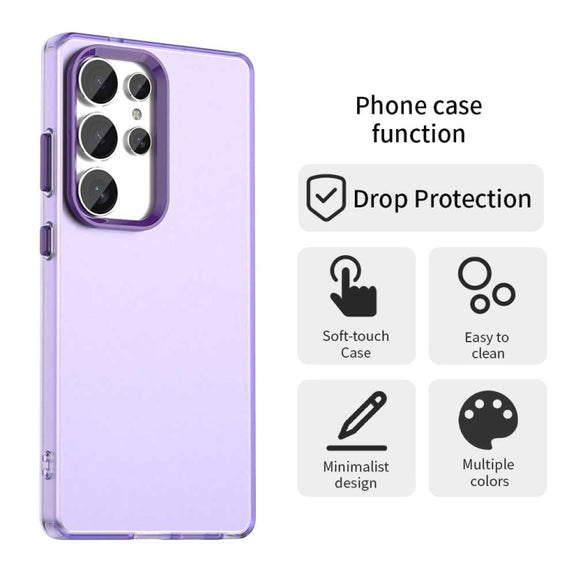 For Samsung Galaxy S25 Ultra 5G Candy PC Hybrid TPU Shockproof Phone Case(Purple)
