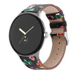 For Google Pixel Watch 3 45mm Round Tail Genuine Leather Watch Band(Black Red Flower) - free shipping - PMc TechLife - Order now!