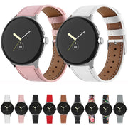 For Google Pixel Watch 3 45mm Round Tail Genuine Leather Watch Band(Black)