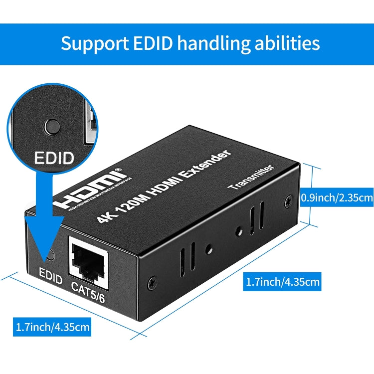 4K HDMI to RJ45 Network Extender, Transmission Distance: 120m(US Plug)