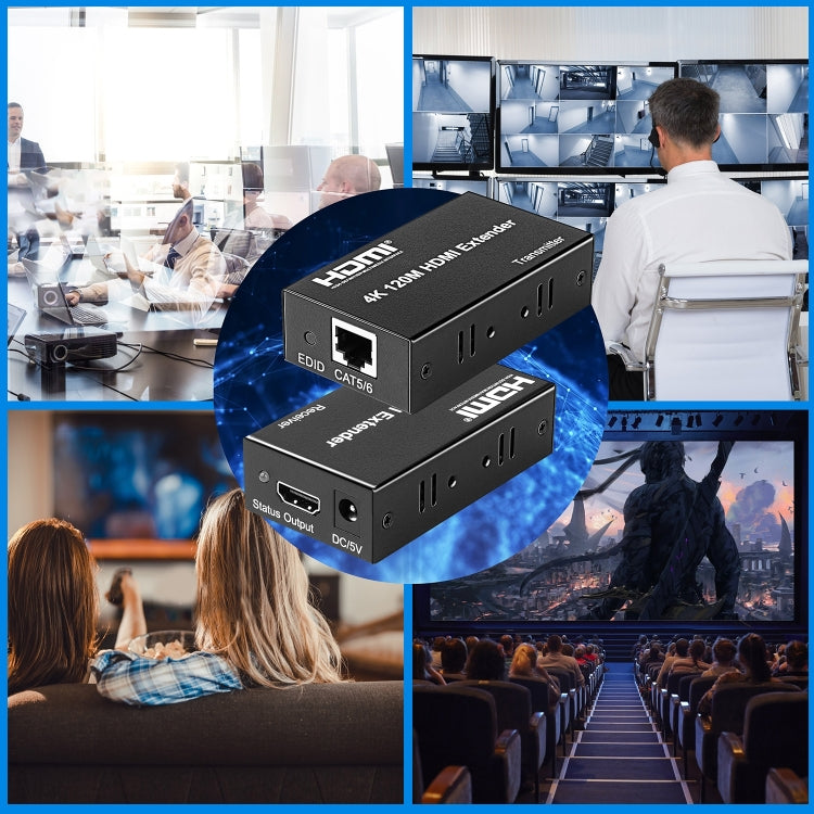 4K HDMI to RJ45 Network Extender, Transmission Distance: 120m(AU Plug)