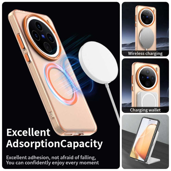 For vivo X200 Candy Magsafe PC Hybrid TPU Phone Case(Orange)