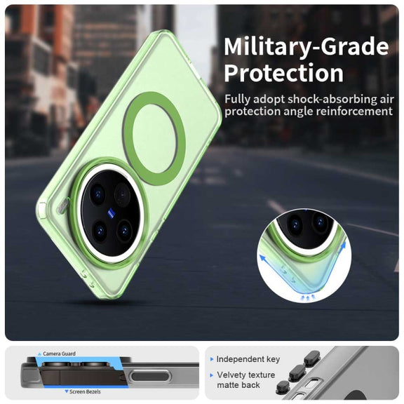For vivo X200 Candy Magsafe PC Hybrid TPU Phone Case(Green)