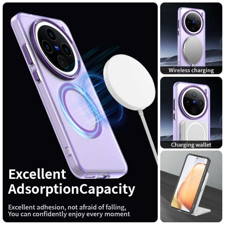 For vivo X200 Candy Magsafe PC Hybrid TPU Phone Case(Purple)