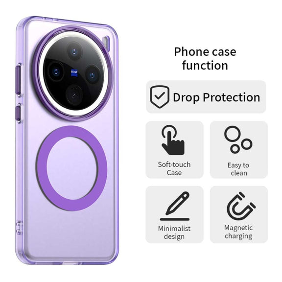 For vivo X200 Candy Magsafe PC Hybrid TPU Phone Case(Purple)
