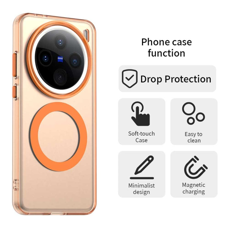 For vivo X200 Pro Candy Magsafe PC Hybrid TPU Phone Case(Orange)