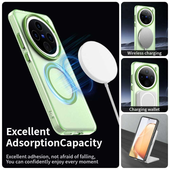 For vivo X200 Pro Candy Magsafe PC Hybrid TPU Phone Case(Green)