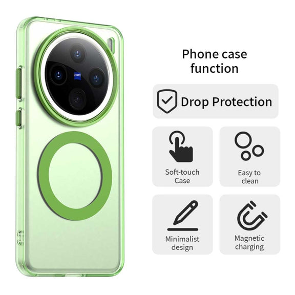For vivo X200 Pro Candy Magsafe PC Hybrid TPU Phone Case(Green)